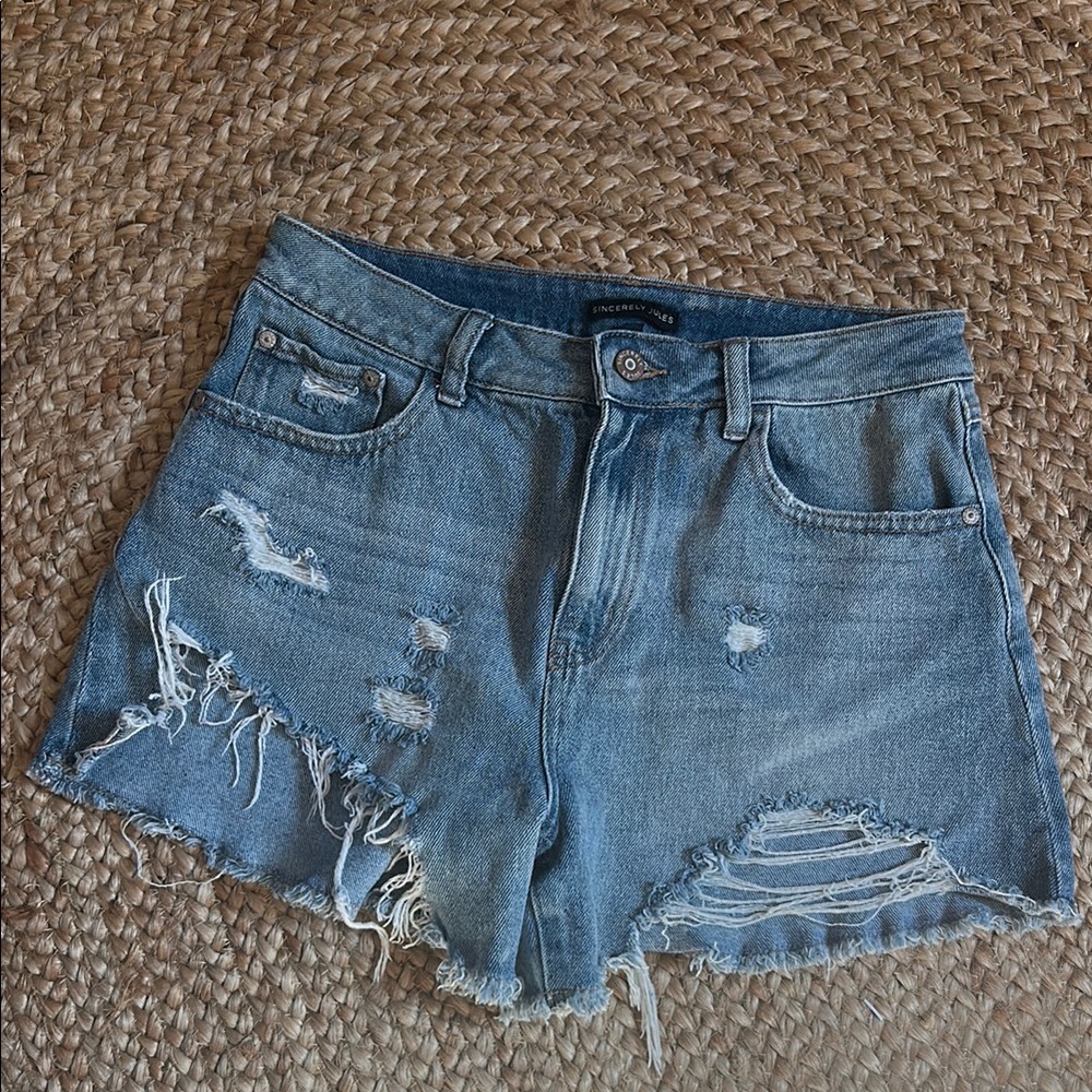 Sincerely Jules Jean Shorts Distressed Cut-Off Style